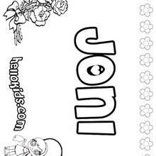Joni - Coloring page - NAME coloring pages - GIRLS NAME coloring pages - J names for girls coloring pages