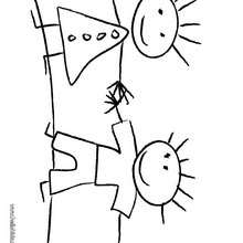 Kids painting coloring page