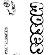 Moses - Coloring page - NAME coloring pages - BOYS NAME coloring pages - M+N boys names coloring posters