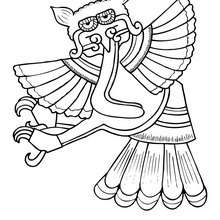 Owl coloring page - Coloring page - ANIMAL coloring pages - BIRD coloring pages - PREHISPANIC BIRD coloring pages