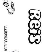 Reis - Coloring page - NAME coloring pages - BOYS NAME coloring pages - Boys names starting with R or S coloring posters