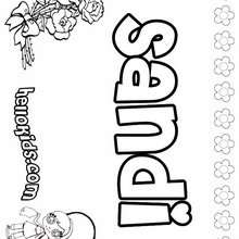 Sandi - Coloring page - NAME coloring pages - GIRLS NAME coloring pages - S girls names coloring posters
