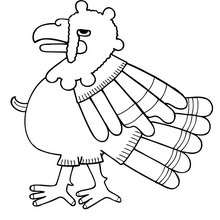 Turkey coloring page - Coloring page - ANIMAL coloring pages - BIRD coloring pages - PREHISPANIC BIRD coloring pages
