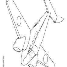 Twin engined plane coloring page