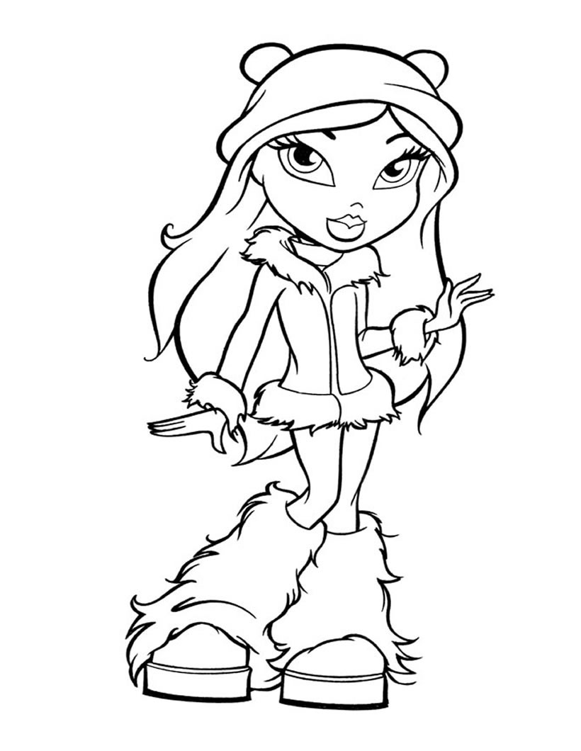 Bratz in winter coloring pages - Hellokids.com