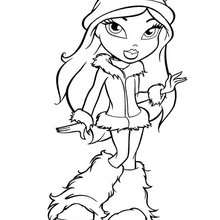 Bratz in winter coloring page