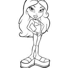Bratz on the beach coloring page