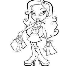 Shoping Bratz coloring page