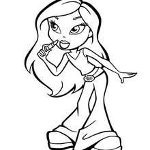 Bratz with her lipstick coloring page - Coloring page - GIRL coloring pages - BRATZ coloring pages