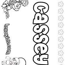 Cassey - Coloring page - NAME coloring pages - GIRLS NAME coloring pages - C names for girls coloring sheets