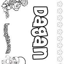 Dagan - Coloring page - NAME coloring pages - GIRLS NAME coloring pages - D names for GIRLS free coloring sheets