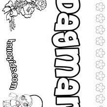Dagmar - Coloring page - NAME coloring pages - GIRLS NAME coloring pages - D names for GIRLS free coloring sheets