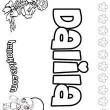 Dalila - Coloring page - NAME coloring pages - GIRLS NAME coloring pages - D names for GIRLS free coloring sheets