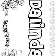 Dalinda - Coloring page - NAME coloring pages - GIRLS NAME coloring pages - D names for GIRLS free coloring sheets