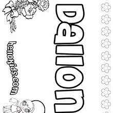Dallon - Coloring page - NAME coloring pages - GIRLS NAME coloring pages - D names for GIRLS free coloring sheets