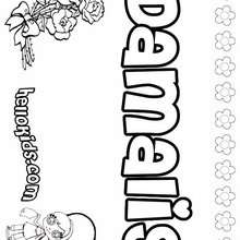 Damalis - Coloring page - NAME coloring pages - GIRLS NAME coloring pages - D names for GIRLS free coloring sheets