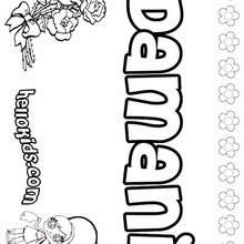 Damani - Coloring page - NAME coloring pages - GIRLS NAME coloring pages - D names for GIRLS free coloring sheets