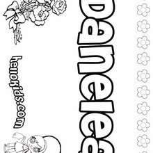 Danelea - Coloring page - NAME coloring pages - GIRLS NAME coloring pages - D names for GIRLS free coloring sheets