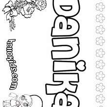 Danika - Coloring page - NAME coloring pages - GIRLS NAME coloring pages - D names for GIRLS free coloring sheets