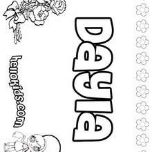 Dayla - Coloring page - NAME coloring pages - GIRLS NAME coloring pages - D names for GIRLS free coloring sheets