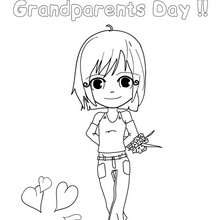Happy Grandparents' day to color - Coloring page - HOLIDAY coloring pages - GRANDPARENTS DAY Coloring pages
