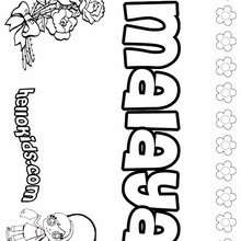 Malaya - Coloring page - NAME coloring pages - GIRLS NAME coloring pages - M names for girls coloring posters