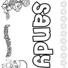 Sandy - Coloring page - NAME coloring pages - GIRLS NAME coloring pages - S girls names coloring posters