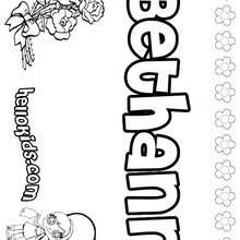 Bethann - Coloring page - NAME coloring pages - GIRLS NAME coloring pages - B names for girls coloring sheets
