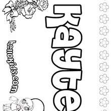 Kayte - Coloring page - NAME coloring pages - GIRLS NAME coloring pages - K names for girls coloring posters