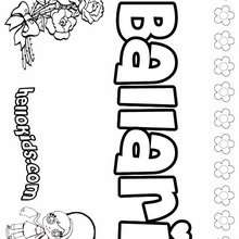 Ballari - Coloring page - NAME coloring pages - GIRLS NAME coloring pages - B names for girls coloring sheets