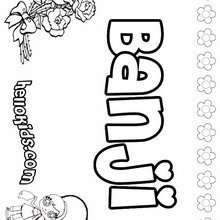 Banji - Coloring page - NAME coloring pages - GIRLS NAME coloring pages - B names for girls coloring sheets