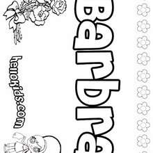 Barbra - Coloring page - NAME coloring pages - GIRLS NAME coloring pages - B names for girls coloring sheets