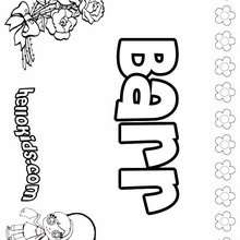 Barr - Coloring page - NAME coloring pages - GIRLS NAME coloring pages - B names for girls coloring sheets