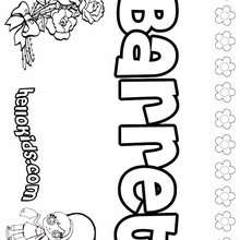 Barret - Coloring page - NAME coloring pages - GIRLS NAME coloring pages - B names for girls coloring sheets