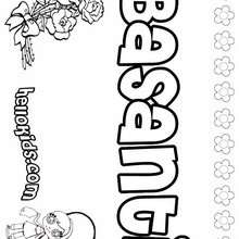 Basanti - Coloring page - NAME coloring pages - GIRLS NAME coloring pages - B names for girls coloring sheets