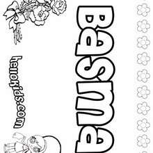 Basma - Coloring page - NAME coloring pages - GIRLS NAME coloring pages - B names for girls coloring sheets