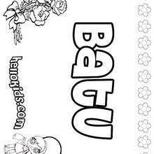 Batu - Coloring page - NAME coloring pages - GIRLS NAME coloring pages - B names for girls coloring sheets