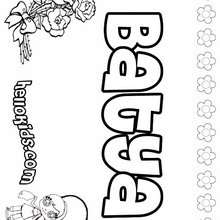 Batya - Coloring page - NAME coloring pages - GIRLS NAME coloring pages - B names for girls coloring sheets