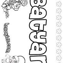 Batyan - Coloring page - NAME coloring pages - GIRLS NAME coloring pages - B names for girls coloring sheets