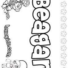 Beagan - Coloring page - NAME coloring pages - GIRLS NAME coloring pages - B names for girls coloring sheets