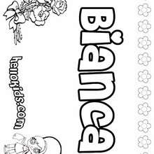 Bianca - Coloring page - NAME coloring pages - GIRLS NAME coloring pages - B names for girls coloring sheets