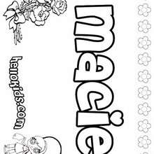 Macie - Coloring page - NAME coloring pages - GIRLS NAME coloring pages - M names for girls coloring posters