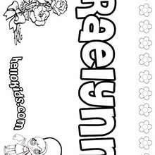 Raelynn - Coloring page - NAME coloring pages - GIRLS NAME coloring pages - R names for girls coloring posters
