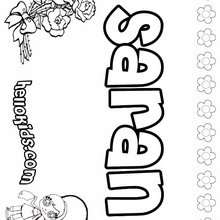 Saran - Coloring page - NAME coloring pages - GIRLS NAME coloring pages - S girls names coloring posters