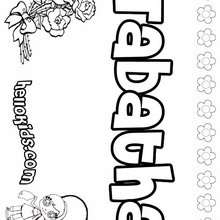 Tabatha - Coloring page - NAME coloring pages - GIRLS NAME coloring pages - T names for girls coloring and printing posters