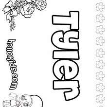 Tyler - Coloring page - NAME coloring pages - GIRLS NAME coloring pages - T names for girls coloring and printing posters