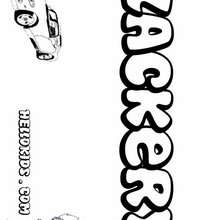 Zackery - Coloring page - NAME coloring pages - BOYS NAME coloring pages - T to Z boys names coloring posters