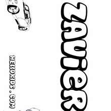 Zavier - Coloring page - NAME coloring pages - BOYS NAME coloring pages - T to Z boys names coloring posters