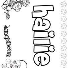 Hailie - Coloring page - NAME coloring pages - GIRLS NAME coloring pages - H names for GIRLS online coloring book