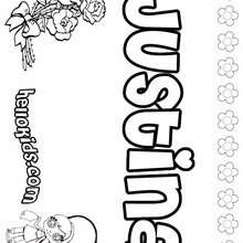 Justina - Coloring page - NAME coloring pages - GIRLS NAME coloring pages - J names for girls coloring pages